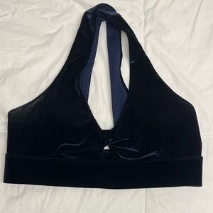 Elegant Black Velvet Halter Bralette